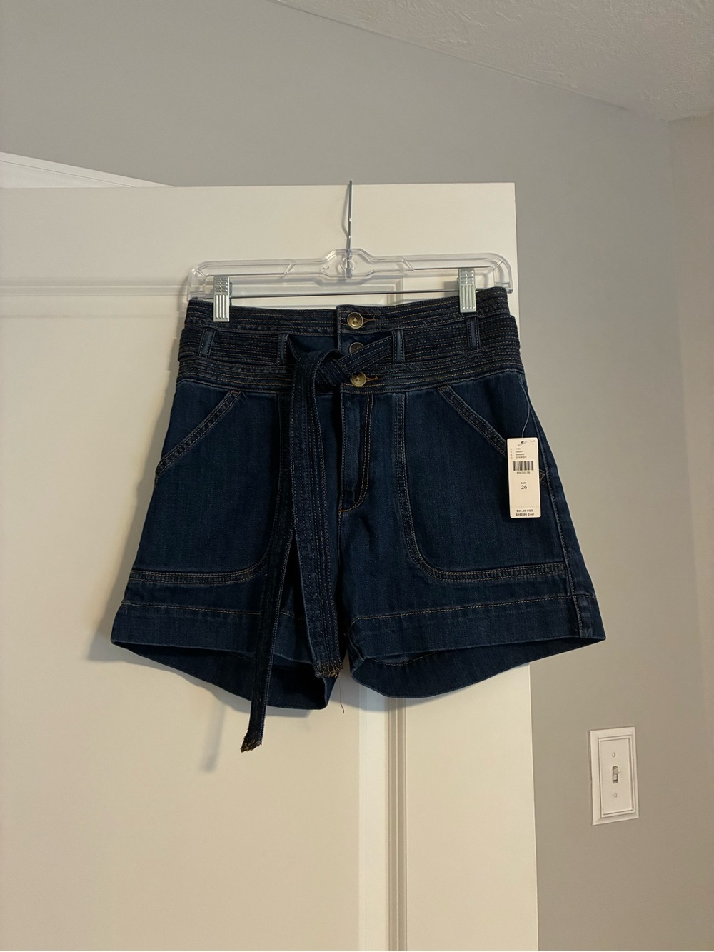 Anthropologie Pilcro and the Letterpress Dark Denim Jean Shorts with Belt